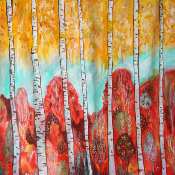 Peinture intitulée "Autumn" par Suriko, Œuvre d'art originale, Acrylique