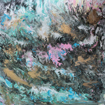 Peinture intitulée "Rain sea. Abstract…" par Suriko, Œuvre d'art originale, Acrylique