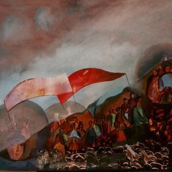 Painting titled "PROTESTA POPULAR" by Susana Rodrigues Tuegols, Original Artwork