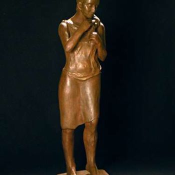 Sculpture titled "INDIENNE A LA NATTE" by Nathalie Sury, Original Artwork