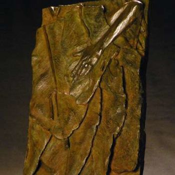 Sculpture titled "BAS RELIEF MAIN" by Nathalie Sury, Original Artwork