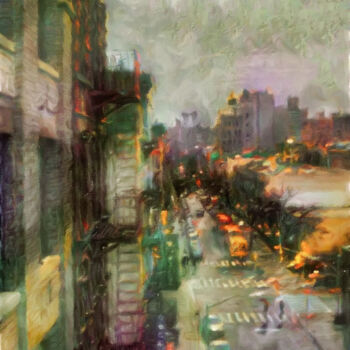 Arte digitale intitolato "Urban Rain" da Susan Maxwell Schmidt, Opera d'arte originale, Pittura digitale
