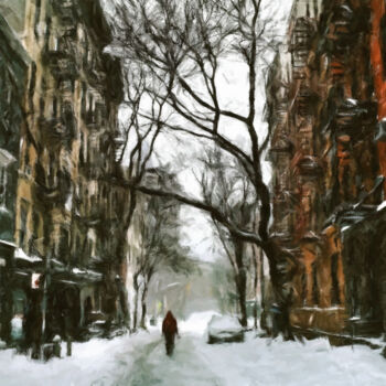 Arts numériques intitulée "Winter in the City" par Susan Maxwell Schmidt, Œuvre d'art originale, Peinture numérique