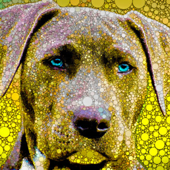 Digitale Kunst getiteld "Blue Lacy in Yellow" door Susan Maxwell Schmidt, Origineel Kunstwerk, Foto Montage