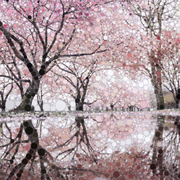 Digitale Kunst mit dem Titel "Sakura Spring Pink" von Susan Maxwell Schmidt, Original-Kunstwerk, Digitale Malerei
