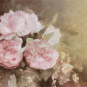 Digital Arts titled "Blush Pink Peonies" by Susan Maxwell Schmidt, Original Artwork, Digital Painting