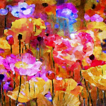 Digitale Kunst mit dem Titel "Poppies in the Mead…" von Susan Maxwell Schmidt, Original-Kunstwerk, Digitale Malerei