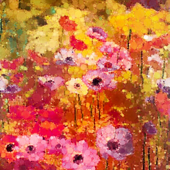 Digitale Kunst mit dem Titel "Sea of Anemones" von Susan Maxwell Schmidt, Original-Kunstwerk, Digitale Malerei
