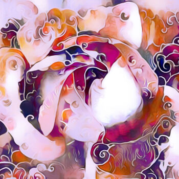 Digitale Kunst mit dem Titel "Wild Rose" von Susan Maxwell Schmidt, Original-Kunstwerk, Digitale Malerei