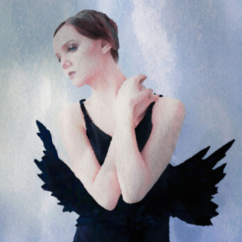 数字艺术 标题为“Fallen Angel” 由Susan Maxwell Schmidt, 原创艺术品, 数字油画