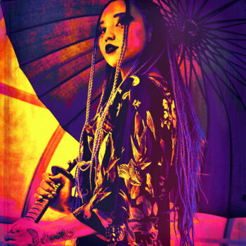 Fotografie mit dem Titel "Cyberpunk Geisha" von Susan Maxwell Schmidt, Original-Kunstwerk, Digitale Fotografie