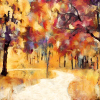 Artes digitais intitulada "I Dream of Fall" por Susan Maxwell Schmidt, Obras de arte originais, Pintura digital