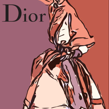 Digital Arts titled "1940s Dior Fashion" by Susan Maxwell Schmidt, Original Artwork, Digital Painting
