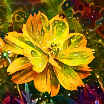 Digital Arts titled "Floral Fantasy" by Susan Maxwell Schmidt, Original Artwork, Digital Painting