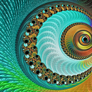 Digital Arts titled "The Peacock's Eye" by Susan Maxwell Schmidt, Original Artwork, Digital Painting