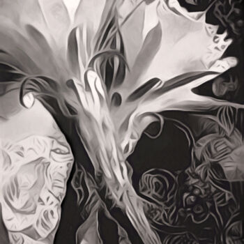 Digital Arts titled "Night Bloom" by Susan Maxwell Schmidt, Original Artwork, Digital Painting