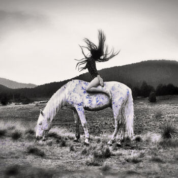 Photographie intitulée "On a Pale Horse" par Susan Maxwell Schmidt, Œuvre d'art originale, Photographie manipulée