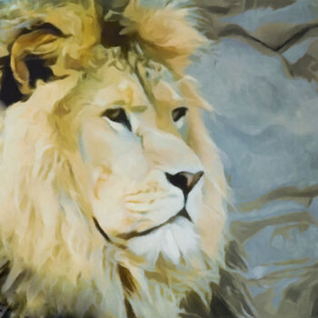Digital Arts titled "Lionhearted" by Susan Maxwell Schmidt, Original Artwork, Digital Painting