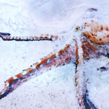 Arts numériques intitulée "Octopus in Watercol…" par Susan Maxwell Schmidt, Œuvre d'art originale, Peinture numérique