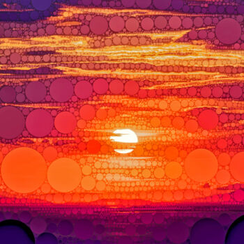 Digital Arts titled "Red Sky at Night" by Susan Maxwell Schmidt, Original Artwork, Digital Painting