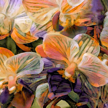 제목이 "Moth Orchid Bouquet"인 디지털 아트 Susan Maxwell Schmidt로, 원작, 디지털 페인팅