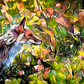 Digitale Kunst mit dem Titel "Meadow Fox" von Susan Maxwell Schmidt, Original-Kunstwerk, Digitale Malerei