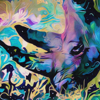 "Rare Purple Rhino" başlıklı Dijital Sanat Susan Maxwell Schmidt tarafından, Orijinal sanat, Dijital Resim