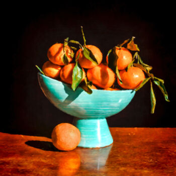 Digitale Kunst getiteld "Sun Kissed Tangerin…" door Susan Maxwell Schmidt, Origineel Kunstwerk, Digitaal Schilderwerk