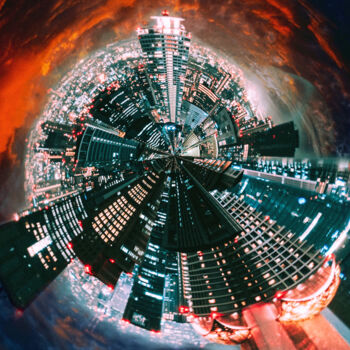 Fotografia intitulada "Tokyo Tiny Planet" por Susan Maxwell Schmidt, Obras de arte originais, Fotografia Manipulada