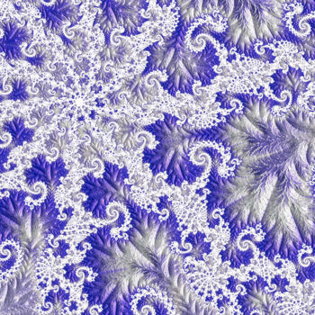 Artes digitais intitulada "Fractal Snow" por Susan Maxwell Schmidt, Obras de arte originais, Trabalho Digital 2D
