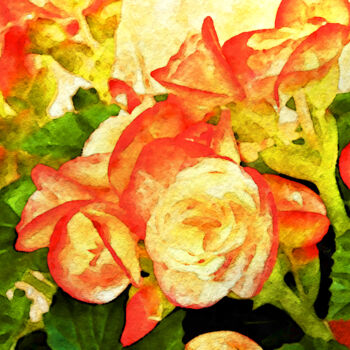 Digitale Kunst mit dem Titel "Begonia Beguiled" von Susan Maxwell Schmidt, Original-Kunstwerk, Digitale Malerei