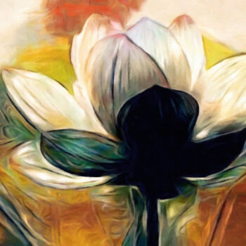 Digitale Kunst getiteld "Glow Lily" door Susan Maxwell Schmidt, Origineel Kunstwerk, Digitaal Schilderwerk