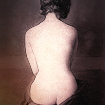 "Retro Seated Nude" başlıklı Dijital Sanat Susan Maxwell Schmidt tarafından, Orijinal sanat, Dijital Resim