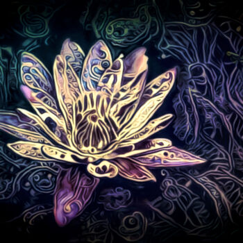 Цифровое искусство под названием "Lotus from the Mud" - Susan Maxwell Schmidt, Подлинное произведение искусства, Цифровая жи…