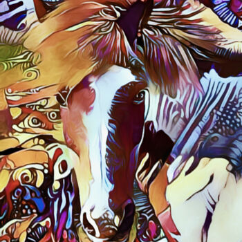 Arts numériques intitulée "Equine Fantasy" par Susan Maxwell Schmidt, Œuvre d'art originale, Peinture numérique