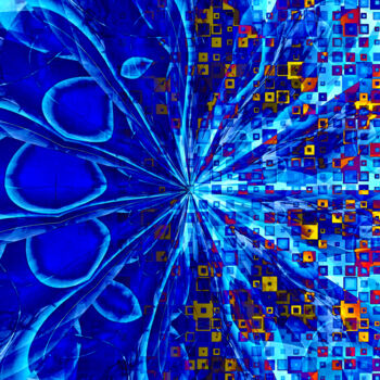Digitale Kunst mit dem Titel "The Abstract Peacock" von Susan Maxwell Schmidt, Original-Kunstwerk, Digitale Malerei
