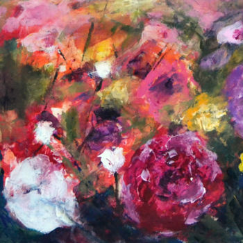 Painting titled "Unruly garden - Ori…" by Susan Monk, Original Artwork, Acrylic
