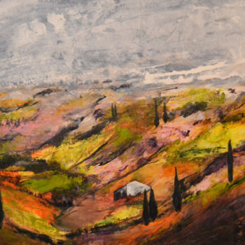 Картина под названием "A bit of patchwork…" - Susan Monk, Подлинное произведение искусства, Акрил
