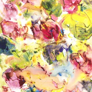 Malarstwo zatytułowany „Some Rose buds” autorstwa Susan Monk, Oryginalna praca, Akryl