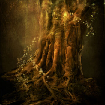 Arts numériques intitulée "The Guardian Tree" par Susan Montgomery, Œuvre d'art originale, Photo montage