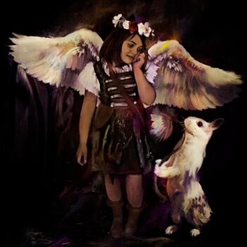 Arte digitale intitolato "Little angel" da Susan Montgomery, Opera d'arte originale, Collage digitale