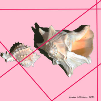 Digitale Kunst getiteld "shellbiglittle.jpg" door Susan Williams, Origineel Kunstwerk, Foto Montage