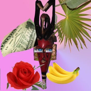 Grafika cyfrowa / sztuka generowana cyfrowo zatytułowany „mexican-mask-1d.jpg” autorstwa Susan Williams, Oryginalna praca, M…