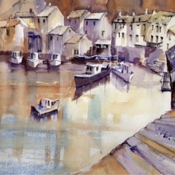 Painting titled "A POLPERRO PANORAMA" by Susan Shaw, Original Artwork