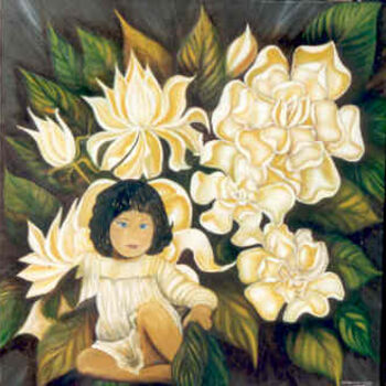 Painting titled "NIÑA" by Susana D Momo, Original Artwork