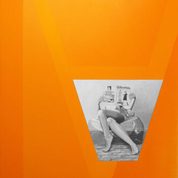 Painting titled "cor de laranja" by Susana Ribeiro, Original Artwork, Acrylic
