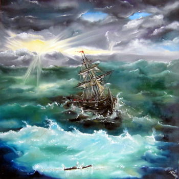 Painting titled "Going Home" by Susanart, Original Artwork, Oil