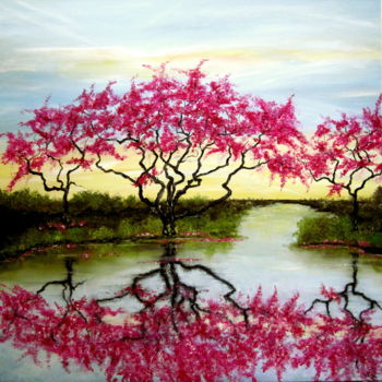 Peinture intitulée "The flowery Trees" par Susanart, Œuvre d'art originale, Huile