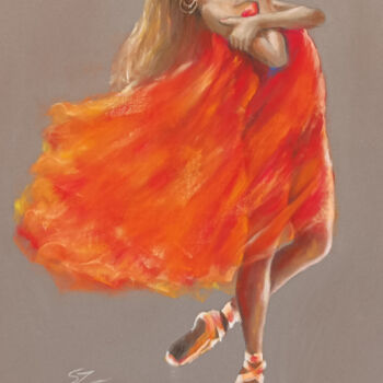 Painting titled "Ballet dancer 22-16" by Susana Zarate, Original Artwork, Pastel