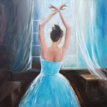 Pintura intitulada "Ballet dancer in bl…" por Susana Zarate, Obras de arte originais, Óleo